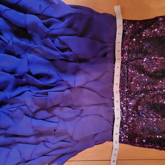 Jolie purple dress sequin bustier and ruffle skirt - Picture 6 of 7